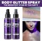 Body Glitter Spray,Glitter Hairspray,Purple Body Glitter Spray,Quick-Drying and Waterproof Glitter Hairspray,Nozzles are not Easily clogged,Long-Lasting Body Shiny Spray for Stage Makeup, 3.38Oz